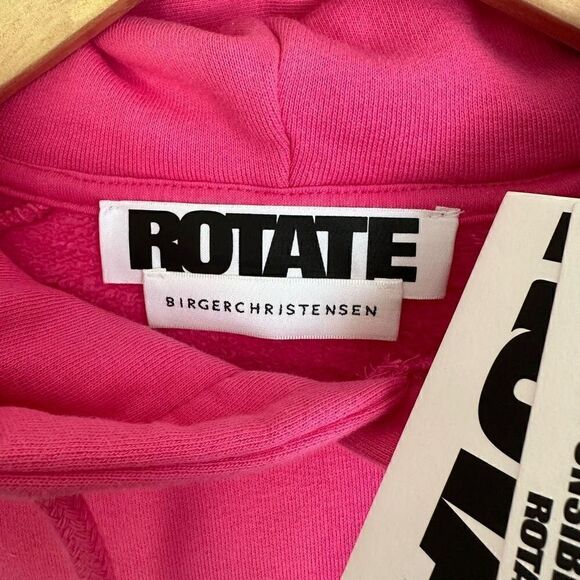 ROTATE BIRGER CHRISTENSEN Viola Cropped Barbie pink Hoodie - Picture 7 of 11